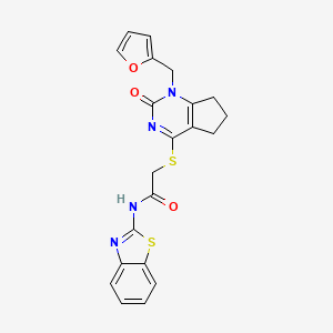 N-(benzo[d]thiazol-2-yl)-2-((1-(furan-2-ylmethyl)-2-oxo-2,5,6,7-tetrahydro-1H-cyclopenta[d]pyrimidin-4-yl)thio)acetamide