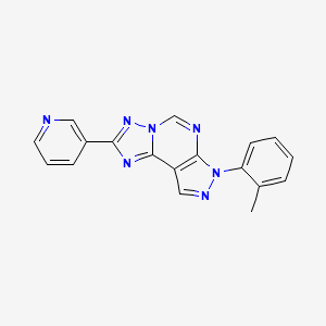 molecular formula C18H13N7 B2757082 2-(pyridin-3-yl)-7-(o-tolyl)-7H-pyrazolo[4,3-e][1,2,4]triazolo[1,5-c]pyrimidine CAS No. 900884-04-0