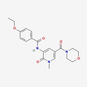 molecular formula C20H23N3O5 B2757083 4-ethoxy-N-(1-methyl-5-(morpholine-4-carbonyl)-2-oxo-1,2-dihydropyridin-3-yl)benzamide CAS No. 1105242-45-2