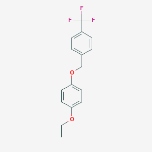 molecular formula C16H15F3O2 B275709 1-[(4-Ethoxyphenoxy)methyl]-4-(trifluoromethyl)benzene 