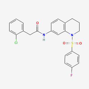 molecular formula C23H20ClFN2O3S B2757091 2-(2-chlorophenyl)-N-(1-((4-fluorophenyl)sulfonyl)-1,2,3,4-tetrahydroquinolin-7-yl)acetamide CAS No. 1210976-99-0