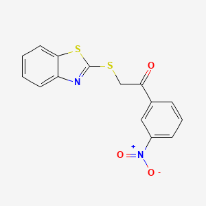 molecular formula C15H10N2O3S2 B2757092 2-(1,3-苯并噻唑-2-基硫代)-1-(3-硝基苯基)乙酮 CAS No. 296274-52-7