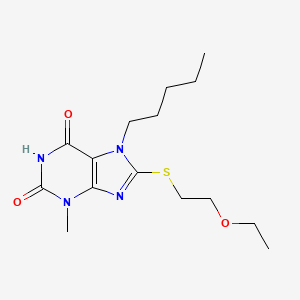 8-(2-Ethoxyethylsulfanyl)-3-methyl-7-pentylpurine-2,6-dione