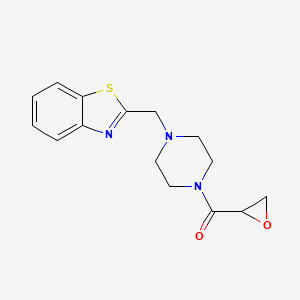 molecular formula C15H17N3O2S B2757098 [4-(1,3-Benzothiazol-2-ylmethyl)piperazin-1-yl]-(oxiran-2-yl)methanone CAS No. 2411229-81-5