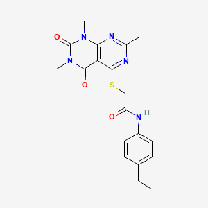 N-(4-ethylphenyl)-2-(1,3,7-trimethyl-2,4-dioxopyrimido[4,5-d]pyrimidin-5-yl)sulfanylacetamide
