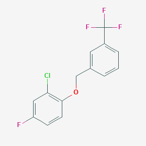 molecular formula C14H9ClF4O B275710 2-Chloro-4-fluorophenyl 3-(trifluoromethyl)benzyl ether 