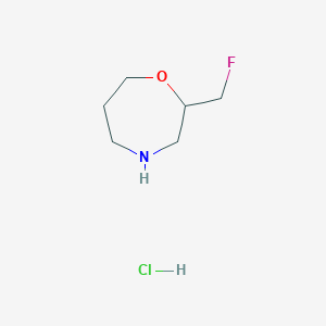 molecular formula C6H13ClFNO B2757101 2-(Fluoromethyl)-1,4-oxazepane hydrochloride CAS No. 1909316-21-7