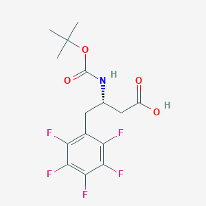 molecular formula C15H16F5NO4 B2757106 (S)-3-((叔丁氧羰基)氨基)-4-(全氟苯基)丁酸 CAS No. 270063-42-8