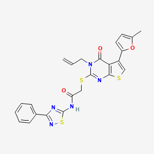 2-[5-(5-methylfuran-2-yl)-4-oxo-3-prop-2-enylthieno[2,3-d]pyrimidin-2-yl]sulfanyl-N-(3-phenyl-1,2,4-thiadiazol-5-yl)acetamide