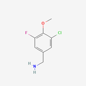 molecular formula C8H9ClFNO B2757114 (3-氯-5-氟-4-甲氧基苯基)甲胺 CAS No. 887581-86-4