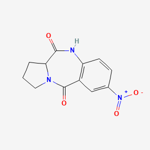 molecular formula C12H11N3O4 B2757118 7-硝基-2,3-二氢-1H-吡咯并[2,1-c][1,4]苯并二氮杂环己烷-5,11(10H,11aH)-二酮 CAS No. 41994-13-2