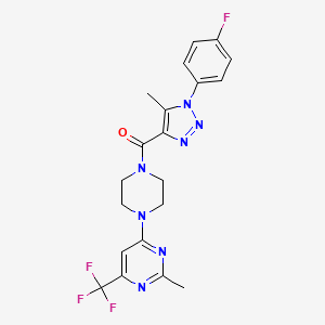 (1-(4-fluorophenyl)-5-methyl-1H-1,2,3-triazol-4-yl)(4-(2-methyl-6-(trifluoromethyl)pyrimidin-4-yl)piperazin-1-yl)methanone
