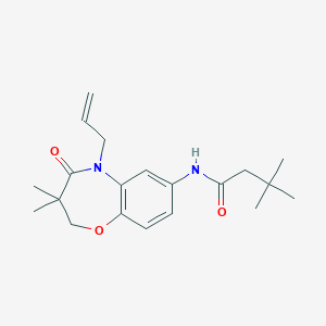N-(5-allyl-3,3-dimethyl-4-oxo-2,3,4,5-tetrahydrobenzo[b][1,4]oxazepin-7-yl)-3,3-dimethylbutanamide