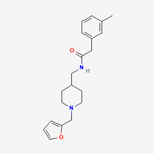 molecular formula C20H26N2O2 B2757135 N-((1-(furan-2-ylmethyl)piperidin-4-yl)methyl)-2-(m-tolyl)acetamide CAS No. 953997-51-8
