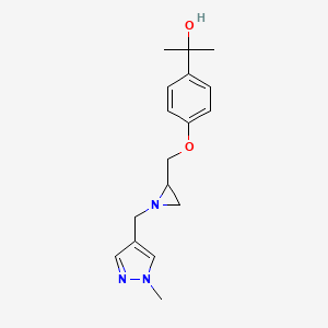 2-[4-[[1-[(1-Methylpyrazol-4-yl)methyl]aziridin-2-yl]methoxy]phenyl]propan-2-ol