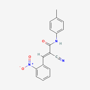 molecular formula C17H13N3O3 B2757141 (2E)-2-cyano-N-(4-methylphenyl)-3-(2-nitrophenyl)prop-2-enamide CAS No. 121217-52-5