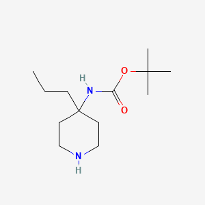 molecular formula C13H26N2O2 B2757142 tert-butyl N-(4-propylpiperidin-4-yl)carbamate CAS No. 1429171-78-7