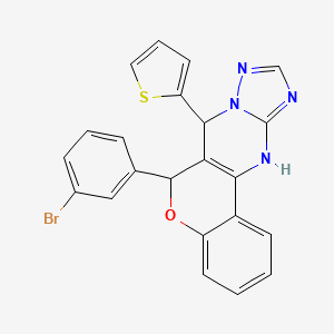 6-(3-bromophenyl)-7-(thiophen-2-yl)-7,12-dihydro-6H-chromeno[4,3-d][1,2,4]triazolo[1,5-a]pyrimidine