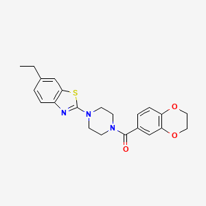 (2,3-Dihydrobenzo[b][1,4]dioxin-6-yl)(4-(6-ethylbenzo[d]thiazol-2-yl)piperazin-1-yl)methanone