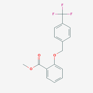molecular formula C16H13F3O3 B275715 Methyl 2-{[4-(trifluoromethyl)benzyl]oxy}benzoate 