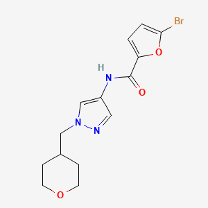 molecular formula C14H16BrN3O3 B2757152 5-bromo-N-(1-((tetrahydro-2H-pyran-4-yl)methyl)-1H-pyrazol-4-yl)furan-2-carboxamide CAS No. 1790197-87-3