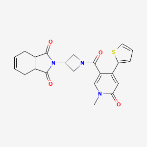 molecular formula C22H21N3O4S B2757157 2-(1-(1-methyl-6-oxo-4-(thiophen-2-yl)-1,6-dihydropyridine-3-carbonyl)azetidin-3-yl)-3a,4,7,7a-tetrahydro-1H-isoindole-1,3(2H)-dione CAS No. 1904237-18-8
