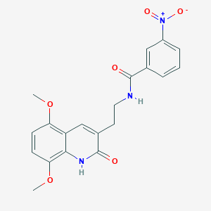 molecular formula C20H19N3O6 B2757165 N-[2-(5,8-dimethoxy-2-oxo-1H-quinolin-3-yl)ethyl]-3-nitrobenzamide CAS No. 851403-46-8