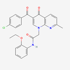2-(3-(4-chlorobenzoyl)-7-methyl-4-oxo-1,8-naphthyridin-1(4H)-yl)-N-(2-ethoxyphenyl)acetamide
