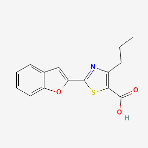 molecular formula C15H13NO3S B2757171 2-(1-Benzofuran-2-yl)-4-propyl-1,3-thiazole-5-carboxylic acid CAS No. 1712798-20-3