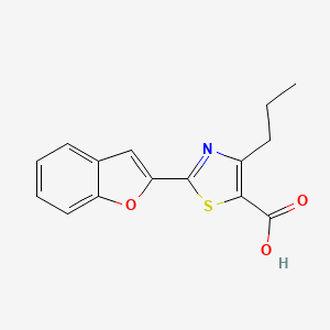 molecular formula C15H13NO3S B2757171 2-(1-苯并呋喃-2-基)-4-丙基-1,3-噻唑-5-甲酸 CAS No. 1712798-20-3