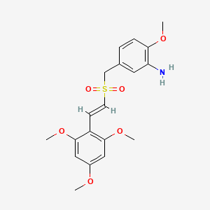 (E)-5-((2,4,6-trimethoxystyrylsulfonyl)methyl)-2-methoxybenzenamine