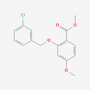 molecular formula C16H15ClO4 B275718 Methyl 2-[(3-chlorobenzyl)oxy]-4-methoxybenzoate 