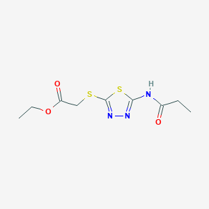 Ethyl 2-((5-propionamido-1,3,4-thiadiazol-2-yl)thio)acetate