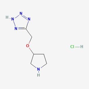 molecular formula C6H12ClN5O B2757186 5-(Pyrrolidin-3-yloxymethyl)-2H-tetrazole;hydrochloride CAS No. 2287281-33-6