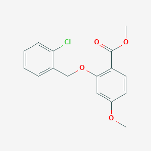 molecular formula C16H15ClO4 B275719 Methyl 2-[(2-chlorobenzyl)oxy]-4-methoxybenzoate 