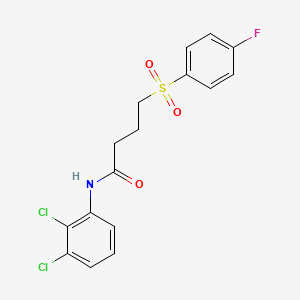 molecular formula C16H14Cl2FNO3S B2757191 N-(2,3-dichlorophenyl)-4-((4-fluorophenyl)sulfonyl)butanamide CAS No. 922856-42-6