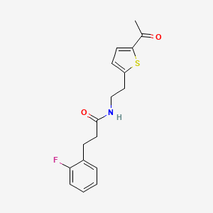 molecular formula C17H18FNO2S B2757192 N-(2-(5-acetylthiophen-2-yl)ethyl)-3-(2-fluorophenyl)propanamide CAS No. 2034570-55-1