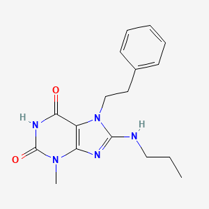 molecular formula C17H21N5O2 B2757202 3-Methyl-7-(2-phenylethyl)-8-(propylamino)purine-2,6-dione CAS No. 333751-95-4