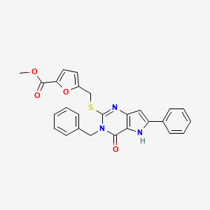 methyl 5-(((3-benzyl-4-oxo-6-phenyl-4,5-dihydro-3H-pyrrolo[3,2-d]pyrimidin-2-yl)thio)methyl)furan-2-carboxylate