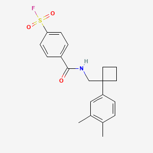 molecular formula C20H22FNO3S B2757208 4-[[1-(3,4-Dimethylphenyl)cyclobutyl]methylcarbamoyl]benzenesulfonyl fluoride CAS No. 2248978-10-9