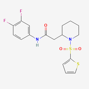 N-(3,4-difluorophenyl)-2-(1-(thiophen-2-ylsulfonyl)piperidin-2-yl)acetamide