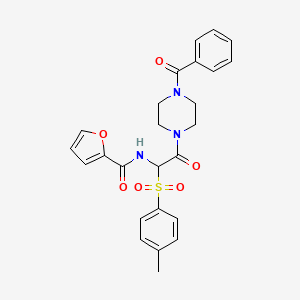 N-(2-(4-benzoylpiperazin-1-yl)-2-oxo-1-tosylethyl)furan-2-carboxamide