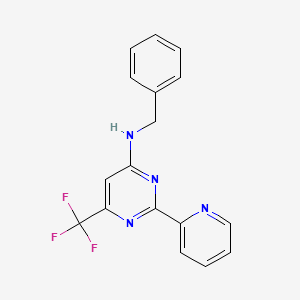 molecular formula C17H13F3N4 B2757235 N-benzyl-2-(2-pyridinyl)-6-(trifluoromethyl)-4-pyrimidinamine CAS No. 338418-15-8