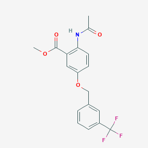 molecular formula C18H16F3NO4 B275724 Methyl 2-(acetylamino)-5-{[3-(trifluoromethyl)benzyl]oxy}benzoate 
