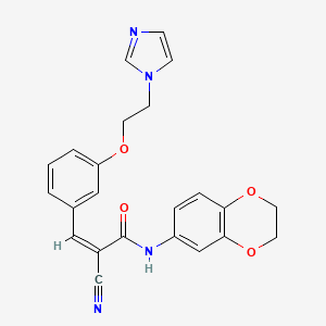 (Z)-2-cyano-N-(2,3-dihydro-1,4-benzodioxin-6-yl)-3-[3-(2-imidazol-1-ylethoxy)phenyl]prop-2-enamide