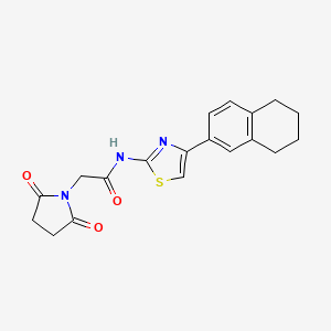 molecular formula C19H19N3O3S B2757245 2-(2,5-dioxopyrrolidin-1-yl)-N-(4-(5,6,7,8-tetrahydronaphthalen-2-yl)thiazol-2-yl)acetamide CAS No. 683777-71-1