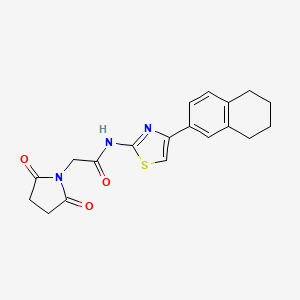 molecular formula C19H19N3O3S B2757245 2-(2,5-dioxopyrrolidin-1-yl)-N-[4-(5,6,7,8-tetrahydronaphthalen-2-yl)-1,3-thiazol-2-yl]acetamide CAS No. 683777-71-1