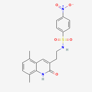 N-[2-(5,8-dimethyl-2-oxo-1H-quinolin-3-yl)ethyl]-4-nitrobenzenesulfonamide
