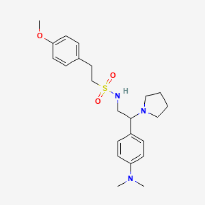 N-(2-(4-(dimethylamino)phenyl)-2-(pyrrolidin-1-yl)ethyl)-2-(4-methoxyphenyl)ethanesulfonamide