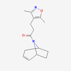 molecular formula C15H20N2O2 B2757260 1-((1R,5S)-8-azabicyclo[3.2.1]oct-2-en-8-yl)-3-(3,5-dimethylisoxazol-4-yl)propan-1-one CAS No. 1797892-35-3